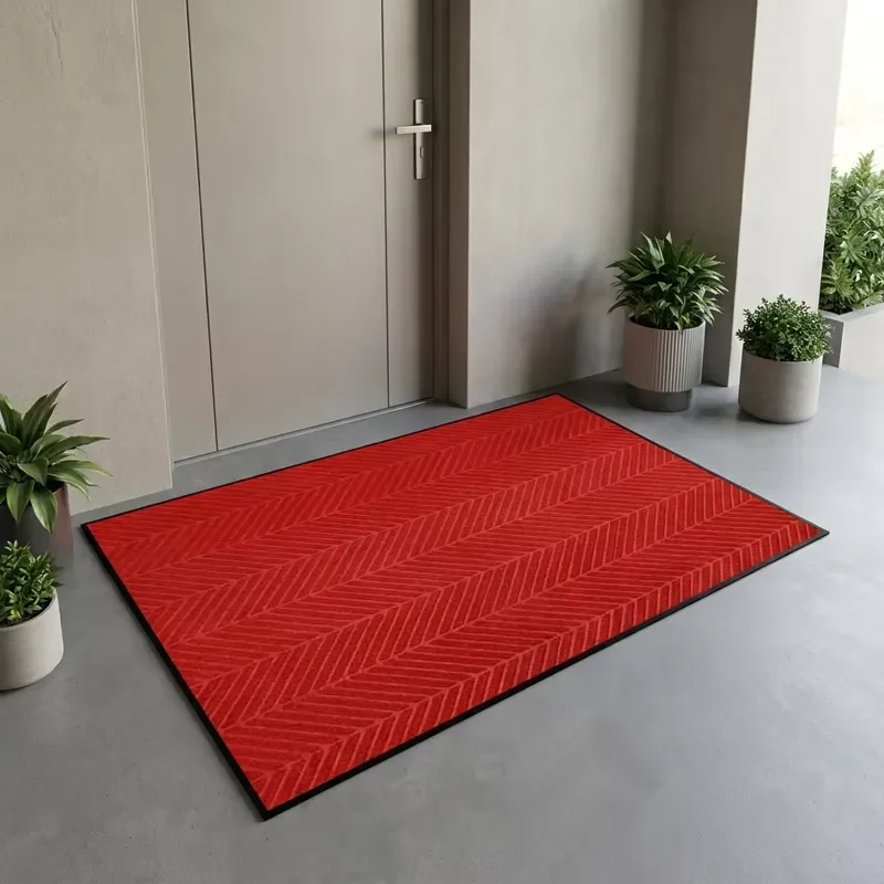 Custom Size Tire Pattern Floor Mat Roll PVC Backing Non-Slip Inlet Door Mat Absorbent Carpet Suitable for Hotel Offices