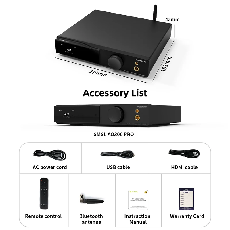 SMSL AO300 Pro 3-in-1 Decoder Headphone Amplifier Power Amplifier