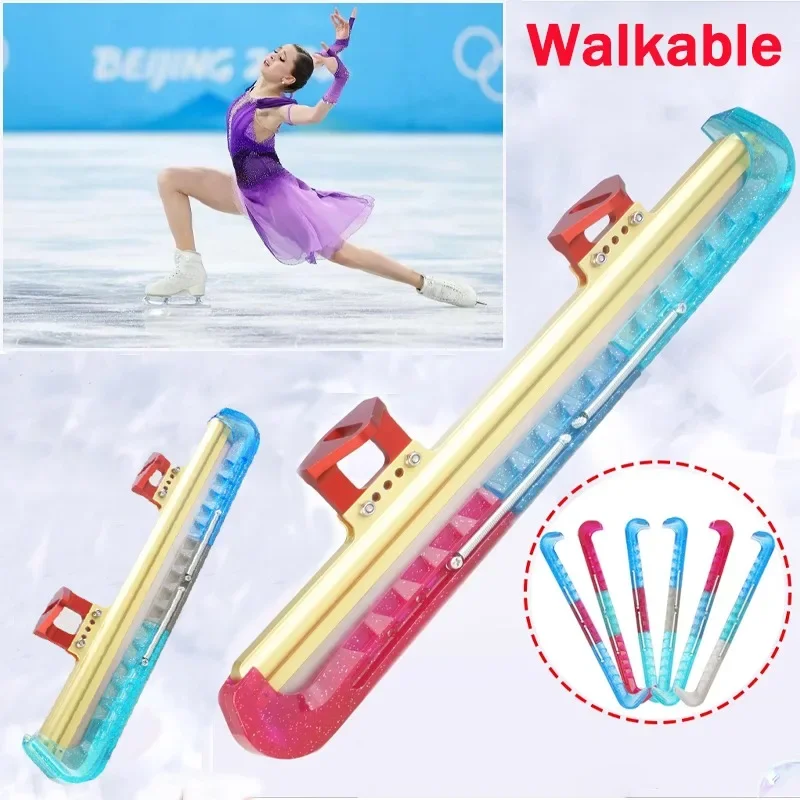 Ice Skate Blade Guards Walkable Ice Hockey Figure Skate Blade Covers With Adjustable Spring for Hockey / Figure Skates