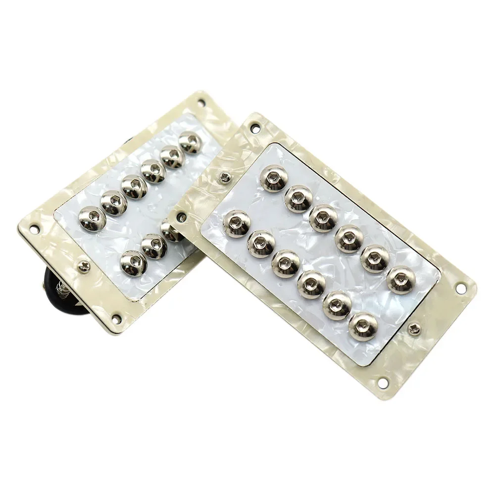 Set of Guitar Humbucker Pickup Umbrella-head Screws Neck&Bridge Pickup with PVC Pearl Guard Patch&Frame
