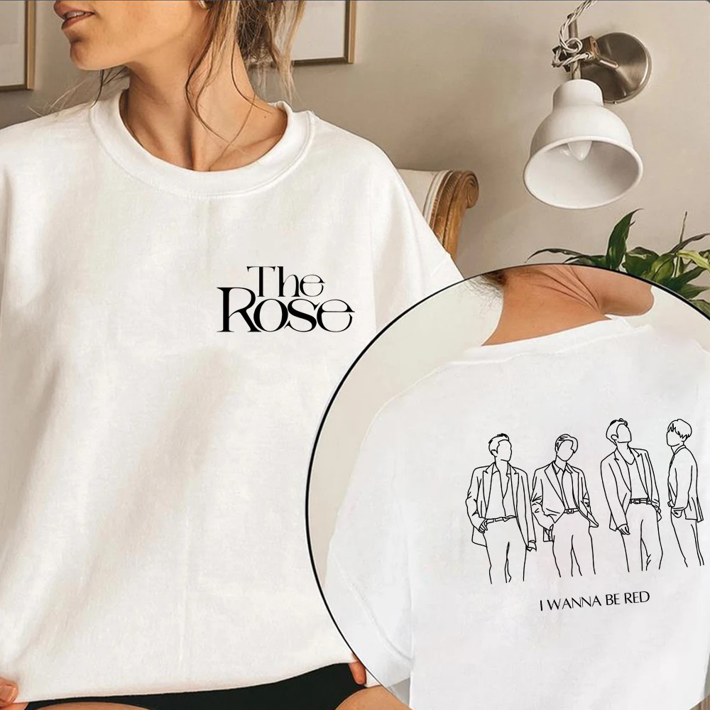 The Rose Kpop Sweatshirt Back To Me Shirt Trendy Korean Style Sweater K-pop Top Unisex Casual Long Sleeves Sweatshirt Hoodie