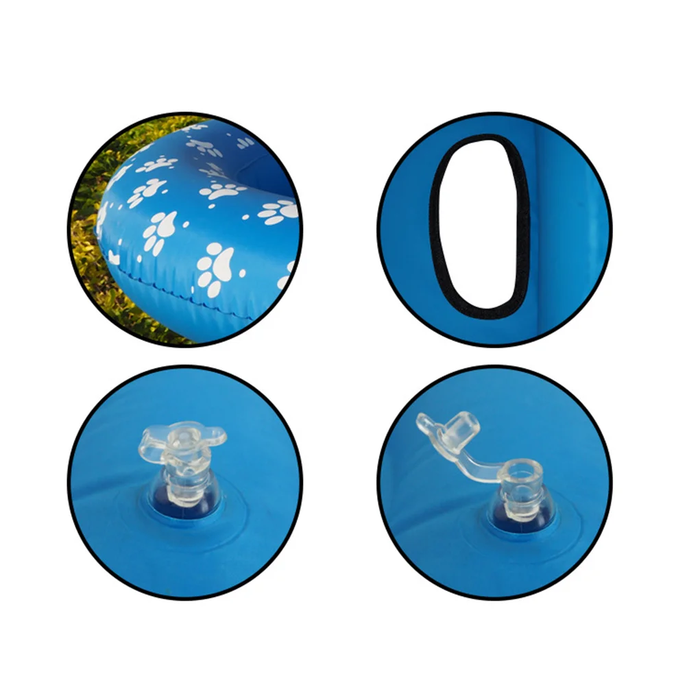 1 Stück Aufblasbarer Haustier-Swimmingpool Tragbarer Faltbarer Pool für Hunde und Katzen Schwimmende Matte Wasserbecken (Blau)