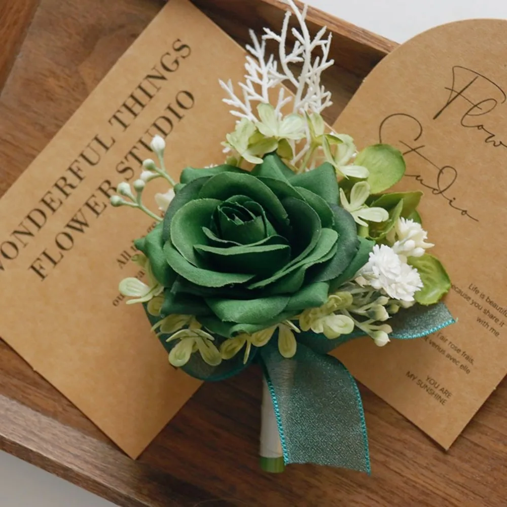 

Boho Green бутоньерка для жениха Boutonniere and Corsage for Bride Wedding Buttonhole Wedding Accessories