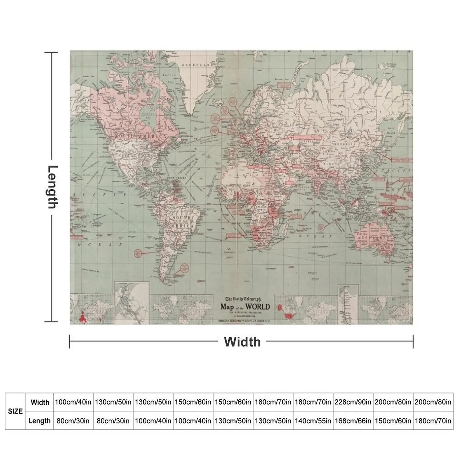 Vintage Map of The World (1918) Throw Blanket Furrys valentine gift ideas Sofa Throw Blankets