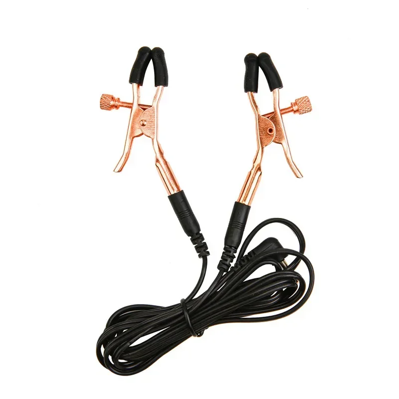 Electric Shock Nipple Clamps BDSM Flirting Toy Pulse Full Body Massager Pads  Stimulation Powerful Breast Clitoris Clip Sex Toys