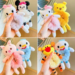 Hot Disney Cartoon Hair Scrunchies Kawaii Minnie Piglet Pooh Bear Tigger Hair Rope Girls Elastic Hair Bands Girlfriend Gift
