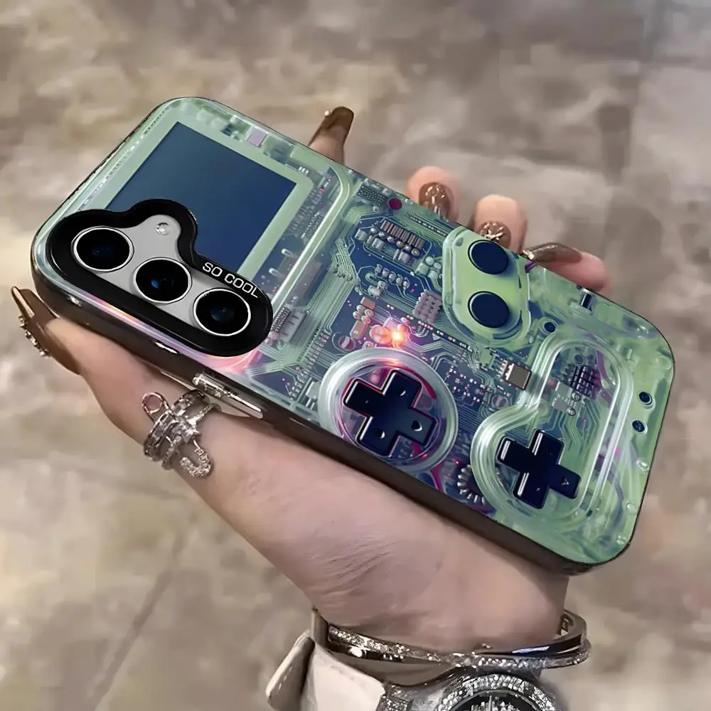 Retro Game Consoles Phone Case For Samsung S25 Ultra S23 S22 S21 S20 Ultra Plus S24 Fe A54 A55 Color Silver Cover