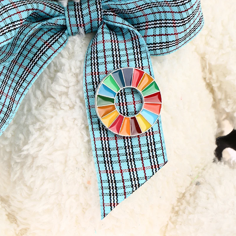 Enamal 17 Colors Sustainable Development Goals Brooch United Nations SDGs Pin Badge Fashion Rainbow Pins For Women Men