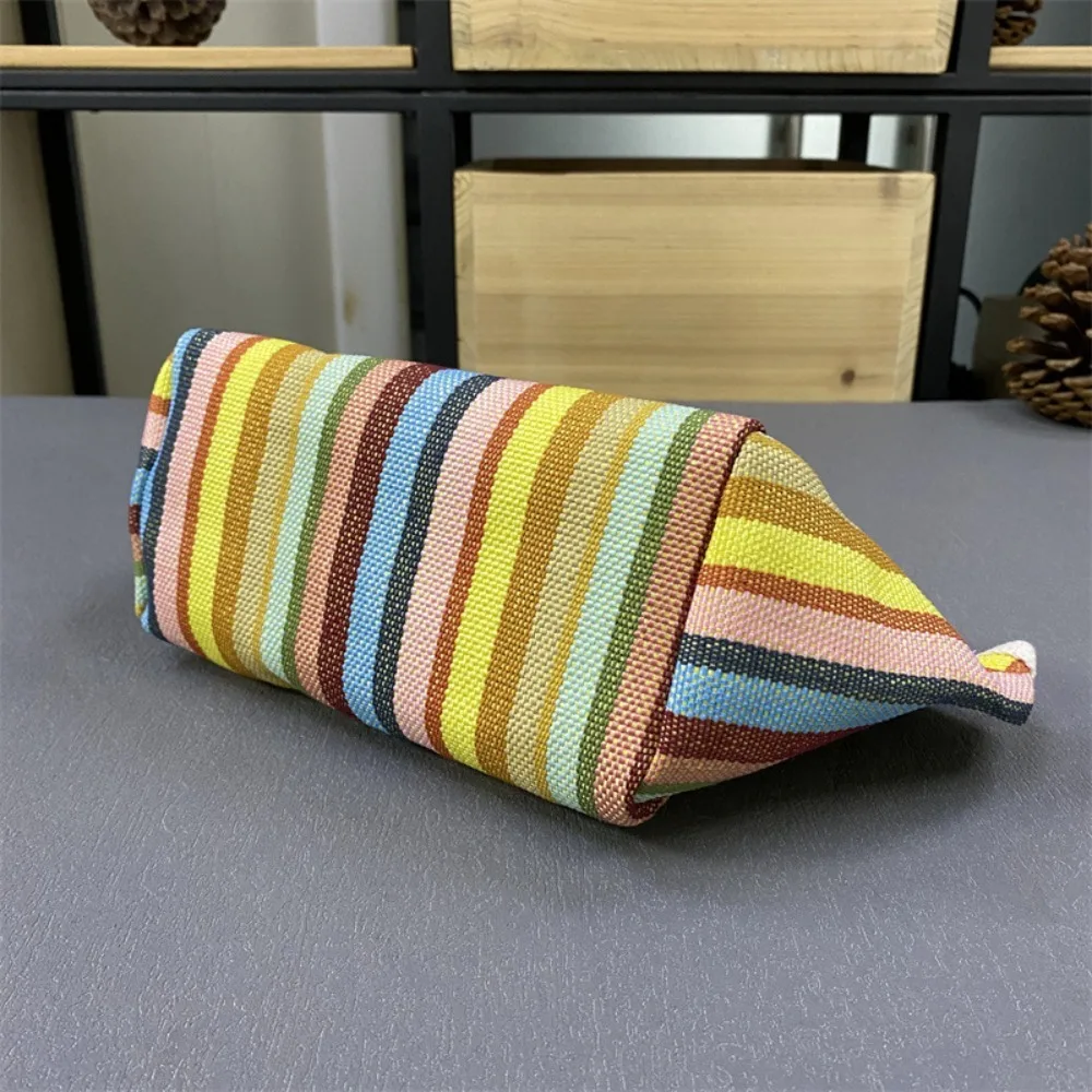 2024 Fashion Canvas Wristlet Makeup Cosmetic Bag Ladies Make Up Zip Pouch For Women Cotton Portable Makeup Box Bag Organizer