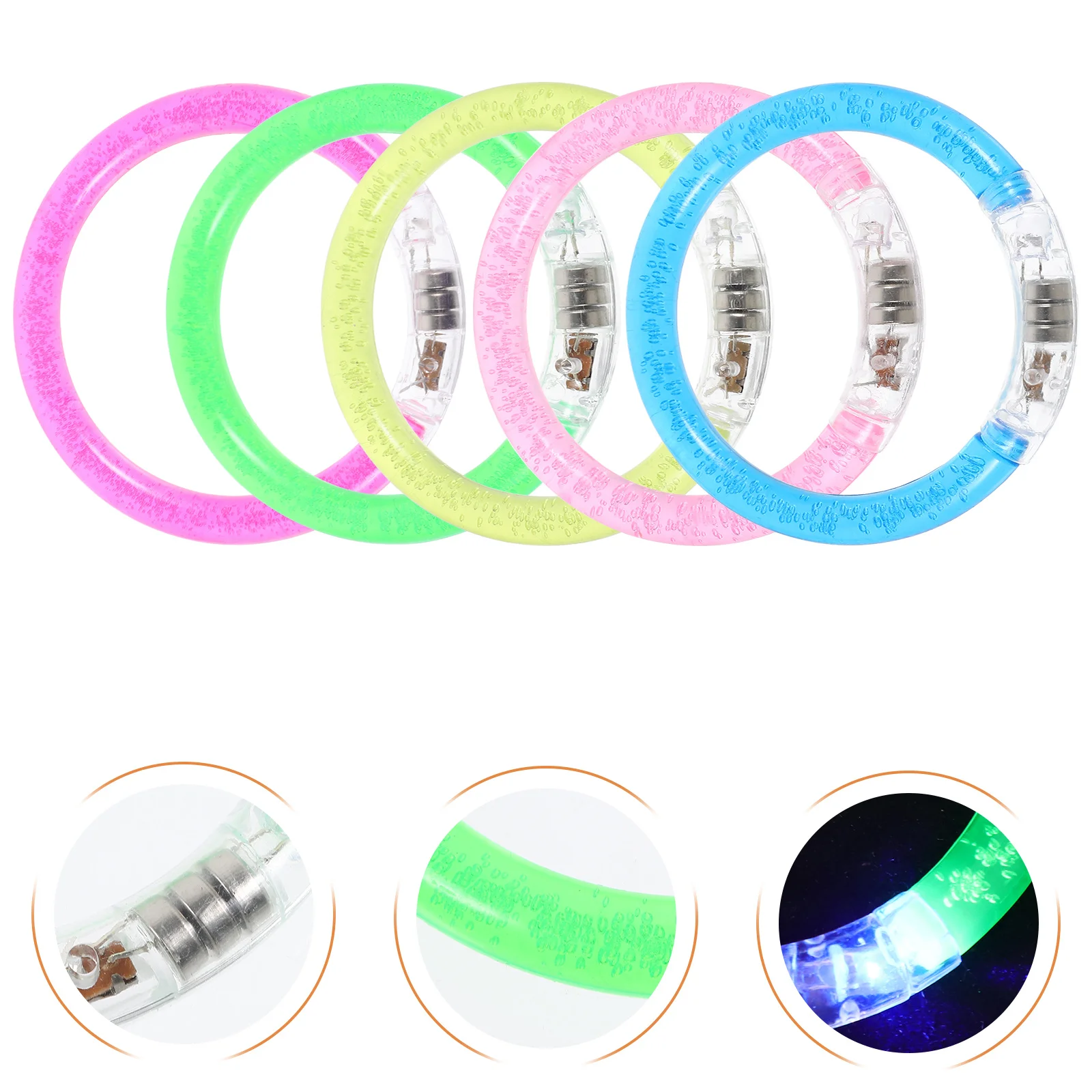 

20Pcs Night Glow Bracelets Multi-Color Exquisite Fluorescent Party Props Neon Decorations Glow Party Supplies Bulk