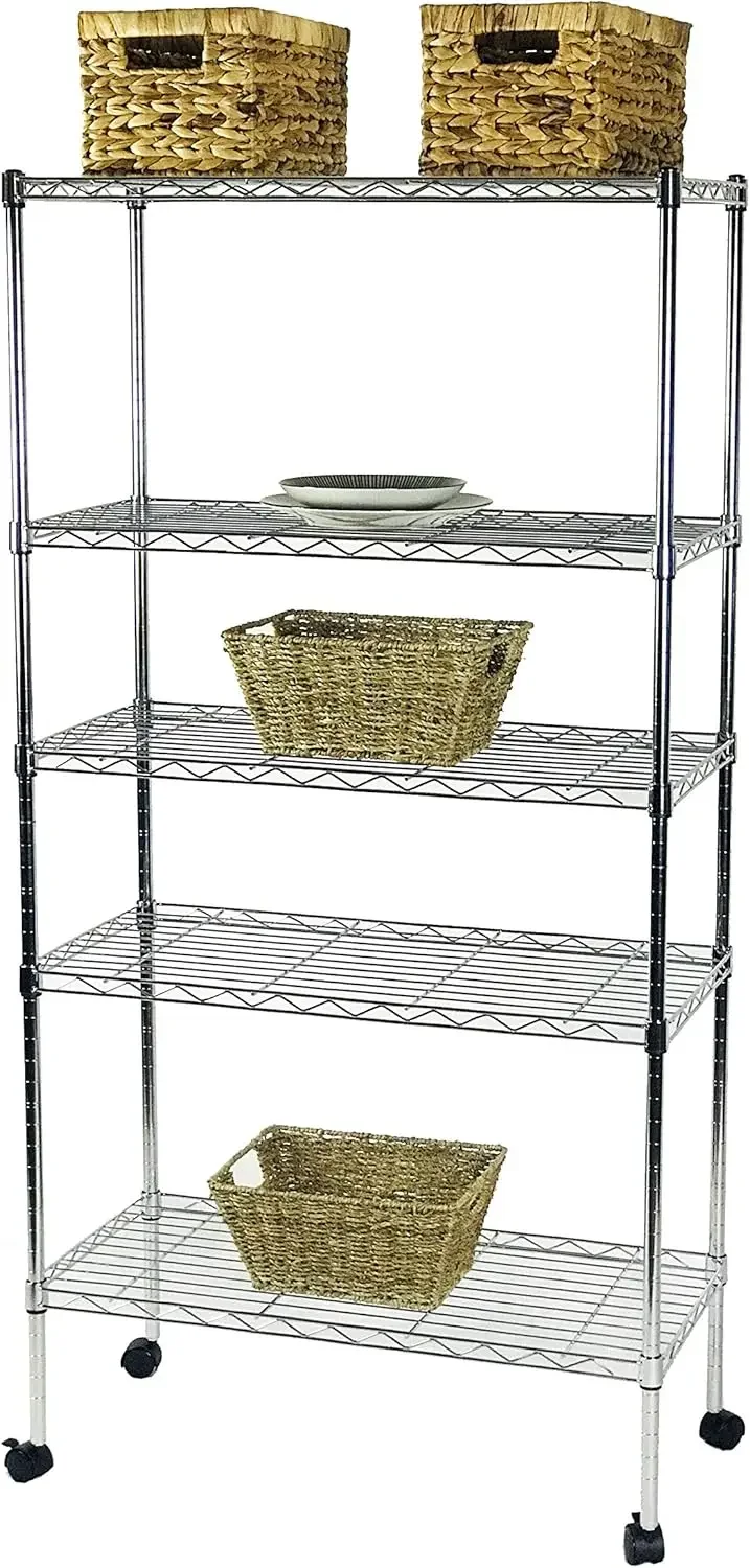 By Jack 5 Tier Heavy Duty Wire Shelving Unit Storage Rack for Products Plant Pantry, Garage, Laundry Racks Durable Shel