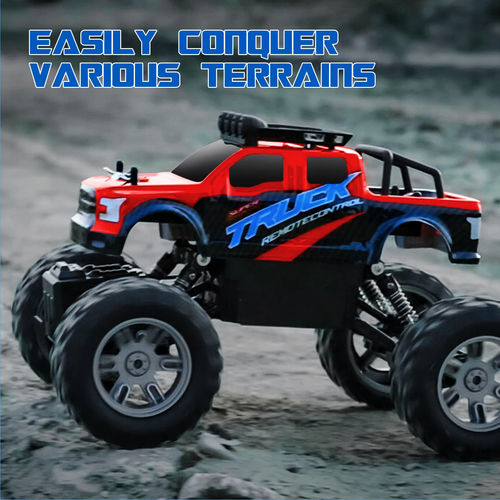 JJRC Q178 RC Off Road Monster Truck 2.4GHz 4WD RC 1:16 Climbing Car Intelligent All Terrain Climbing LED Headlight Toys Gifts