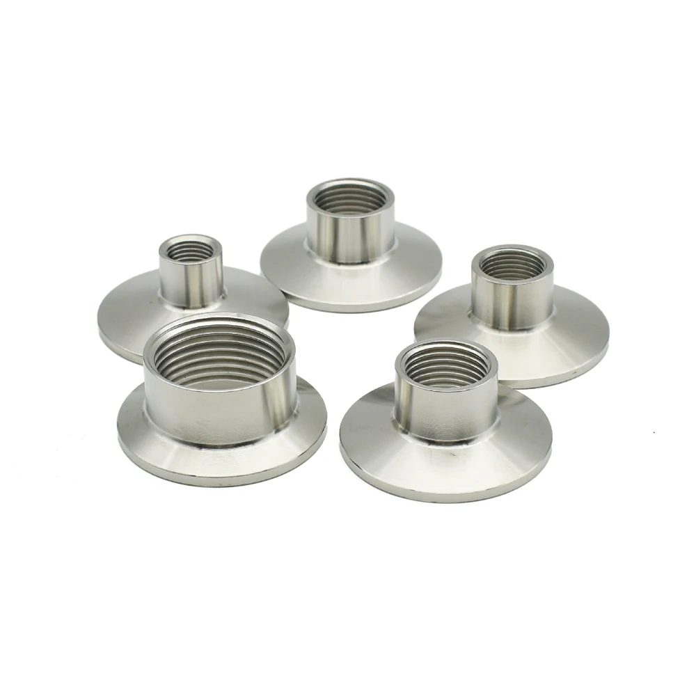 

1/4" 3/8" 1/2" 3/4" 1" 1-1/2" 1" SS304 BSPT Internal Thread Sanitary Pipe Short Joint Three Clamp Stainless Steel Self-Made