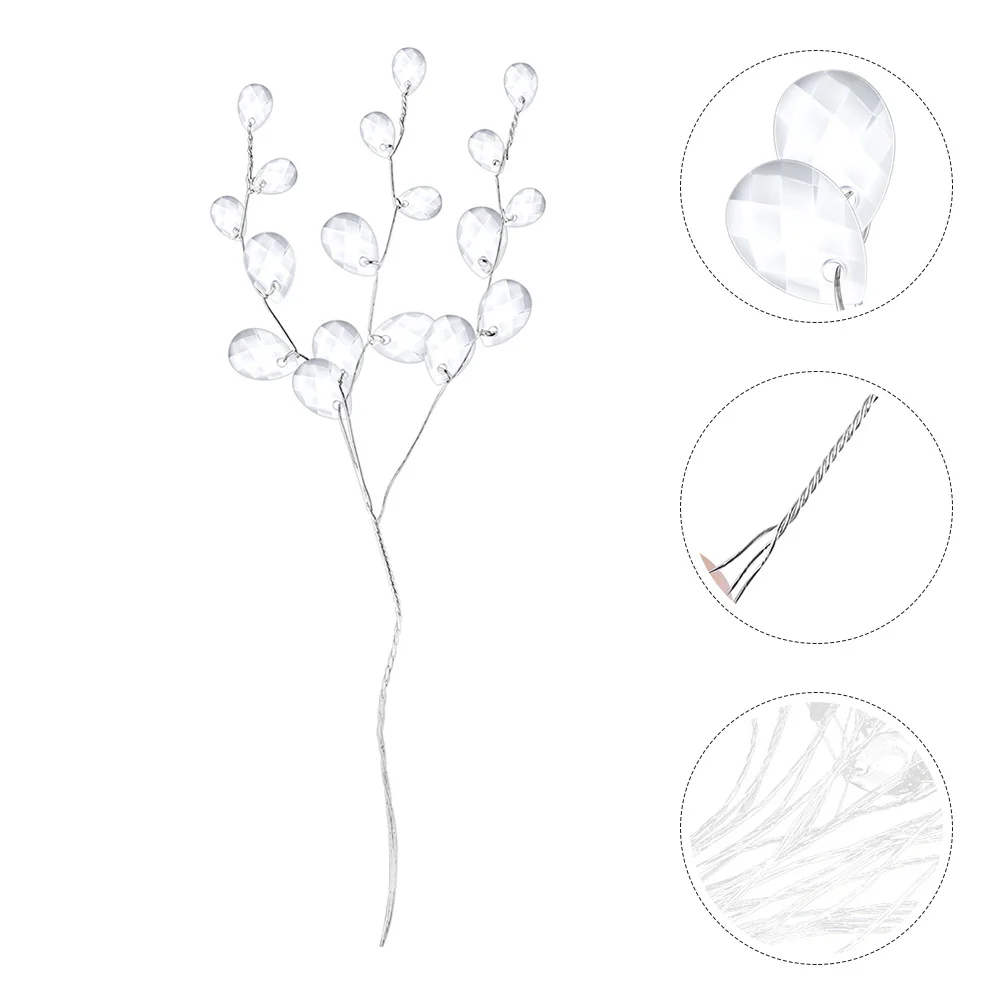 

25Pcs Artificial Acrylic Flower Stems Beaded String Picks for Wedding Party Decor DIY Bouquet Arrangement Lifelike Flower