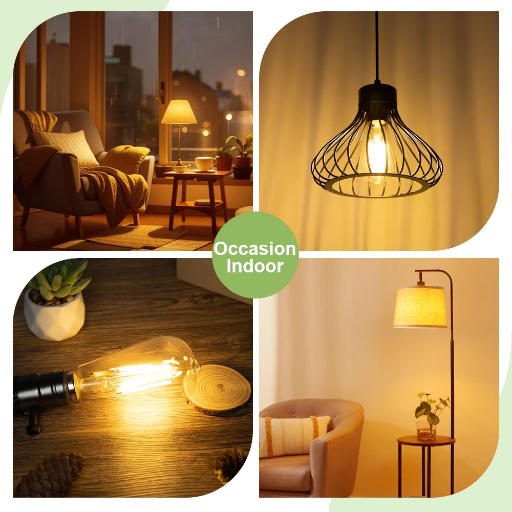 Vintage ST64 E27 Warm White Led Light Bulb 220V 4W 850LM Energy Class A+ Pendant Chandelier Indoor Edison decor Filament Lamp