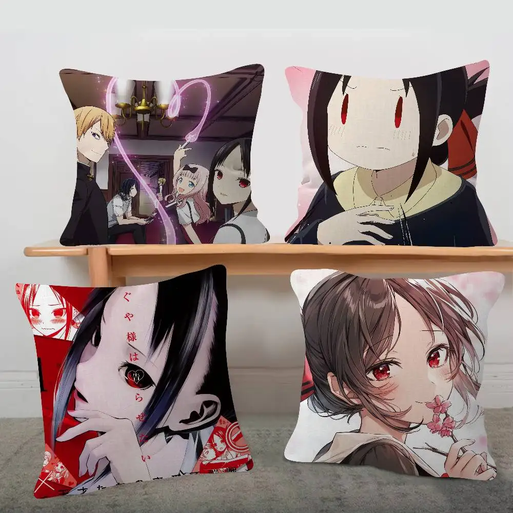 Anime Kaguya-sama Love Is War Cartoon Series Square Pillowcase Soft Waist Sofa Cushion Cover Bedroom Room Pillowcase