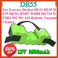 For Ecovacs Deebot DE33 DE35 DE55 DE5G DM87 DM88 DG710 OZMO 902 901 610 Robotic Vacuum Cleaner New 12V 3500mAh Ni-MH Battery
