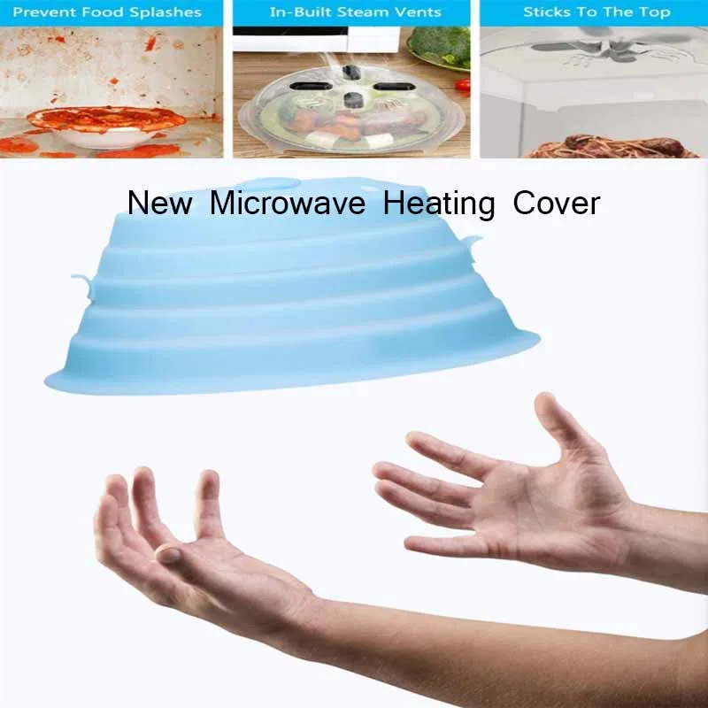 New Microwave Cover Splatter Guard Magnetic Folding Lid Microwave Plate Cover anti-scalding Splash-proof Cover Heating Mantle