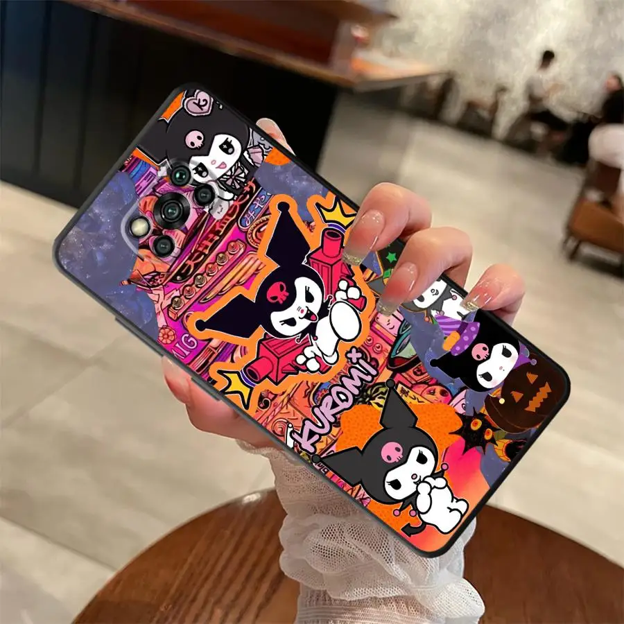 Casing Handphone Melody Kuromi Lucu Lembut untuk Xiaomi Poco M3 M4 Pro C65 F3 F4 F5 X3 X4 X5 C51 M5 C50