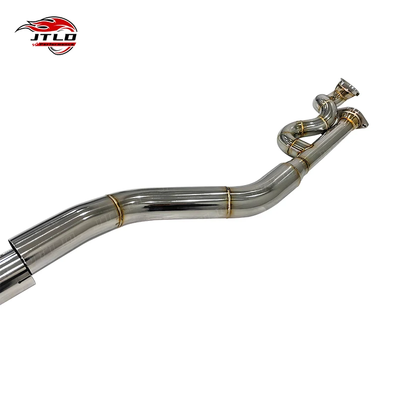 JTLD 304SS シングルミッドパイプエキゾーストシステム BMW G80 M3 G82 M4 G8x S58 V6 3.0T 2019-2023用 バルブ付きキャットバックエキゾースト