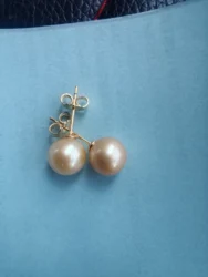 NATURAL 8-9MM SOUTH SEA GENUINE gold earring Multiple styles to choose from, ring pendant K gold 925s, (certificate style can be