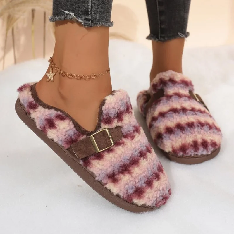 Office Linen Color-Block Toe Slippers Autumn New Arrival Moisture-Wicking Anti-Slip Soft Sole Indoor-Outdoor Couples' Shoes