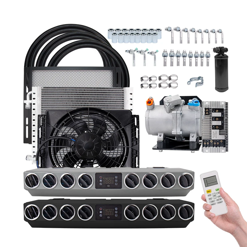 

Universal 12V 24V Automotive Electric Refrigeration Parking Air Conditioning Evaporator Compressor Kit for A/C Truck Bus Van RV
