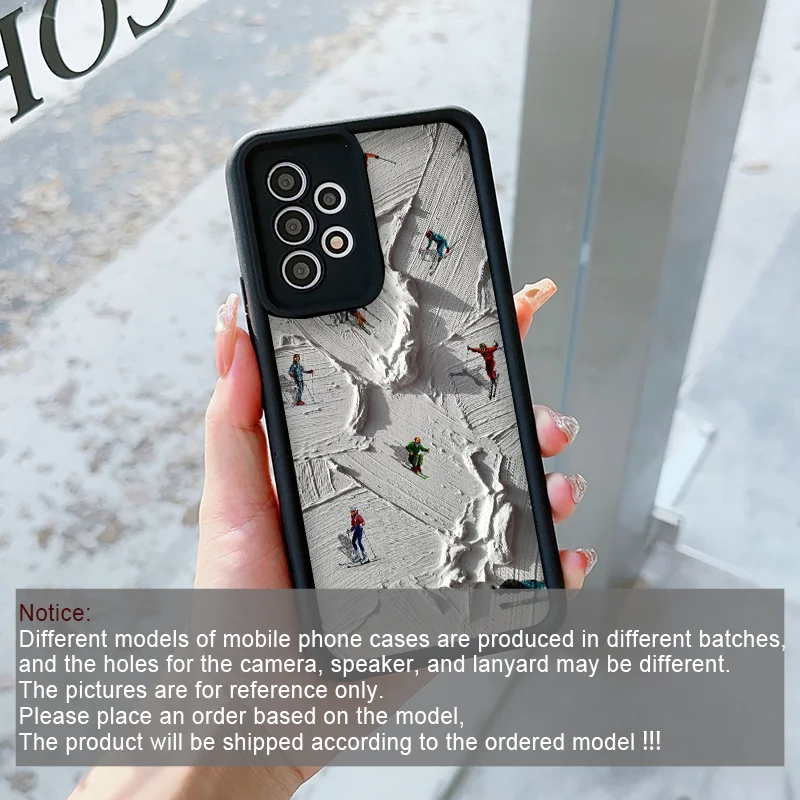 النفط اللوحة الفن الثلوج مشهد التزلج جراب هاتف ل ممن لهم رينو 13 F 12 11 10 برو زائد A98 A58 البحث X3 X5 X8 لايت غطاء ناعم كوكه