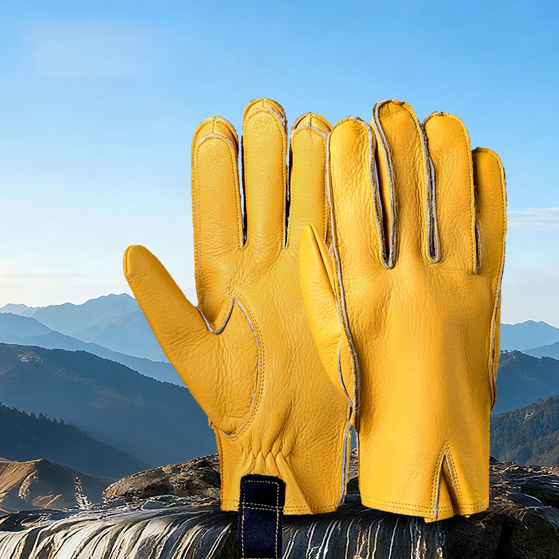 

Men's New Soft Cowhide Five-Finger Gloves