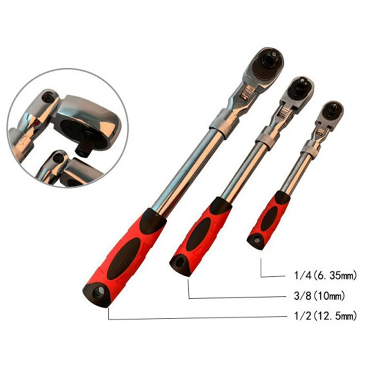 72-Tooth Telescopic Ratchet Wrench 1/2 Automatic Quick-Release Quick Wrench Telescopic Wrench Movable Head Wrench