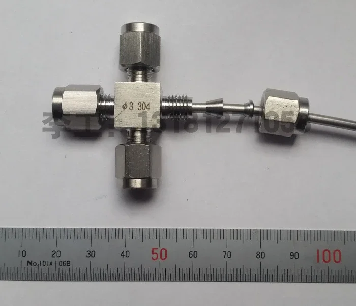 

Gas chromatograph gas path four-way connector M8 thread high-quality four-way connector