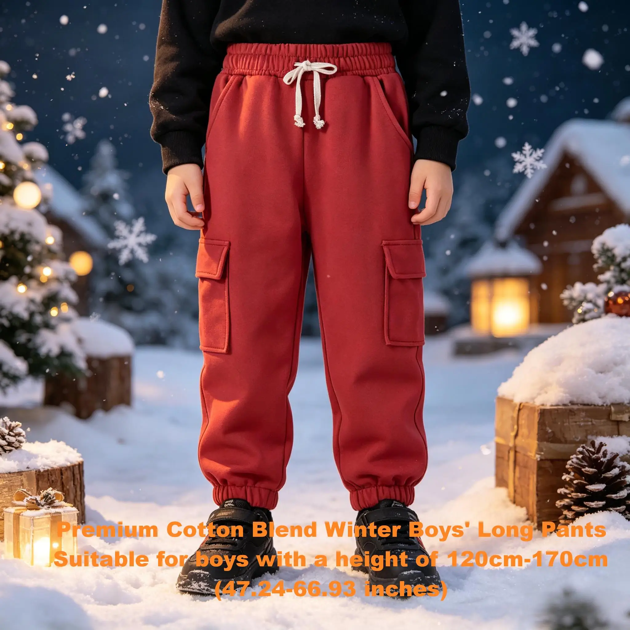 Boys' Stretchy Large Pocket Cuffed Ankle Pants - Outdoor Ca…