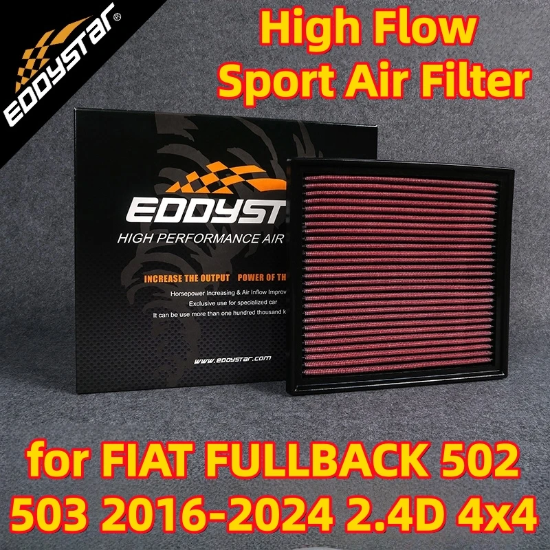 

High Flow Sport Air Filter for FIAT FULLBACK 502 503 2016-2024 2.4D 4x4 KT0T Washable Racing Intake Filters