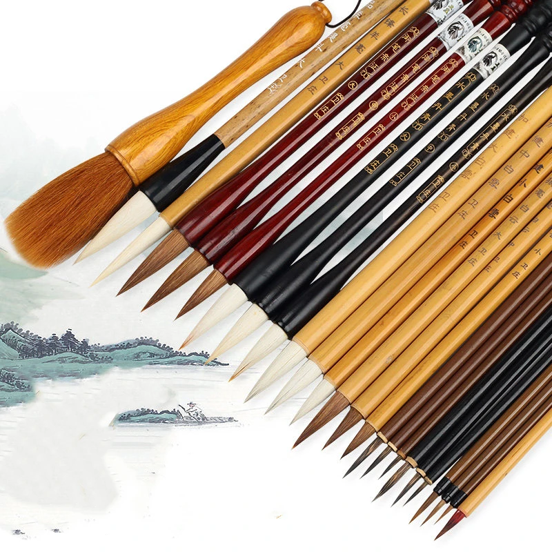 18Pcs Chinese Painting Brush Set Gongbi Watercolor Brushes Flower Branch Beauty Line Drawing Brushes Fine Outline Painting Tools