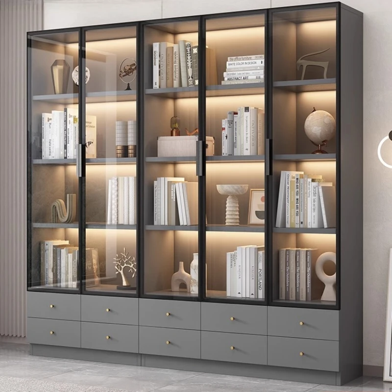 

стеклянная дверь, встроенная вся стена в верхнюю освещенность, роскошная современная гостиная