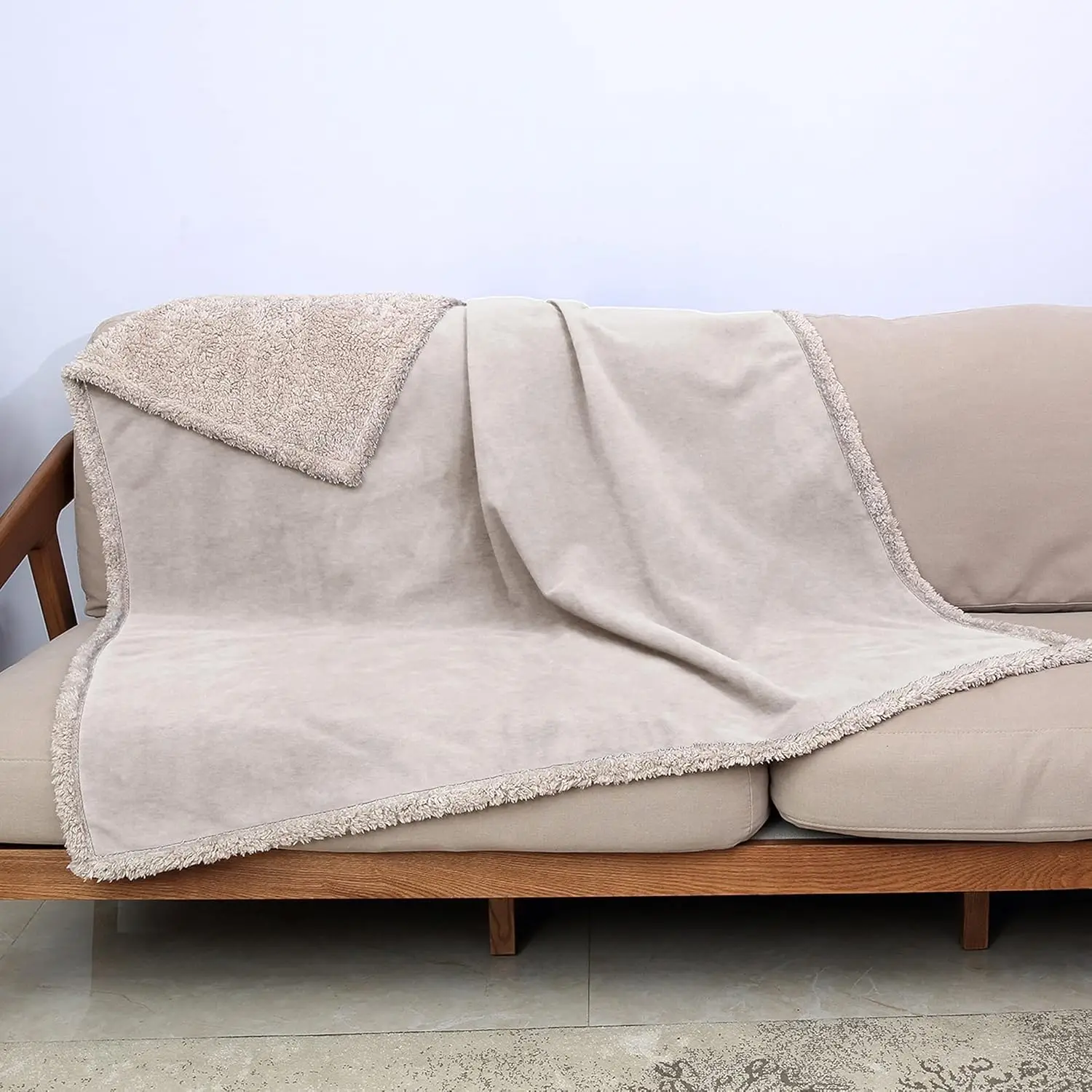 

Waterproof Liquid Pee Proof Fleece Sherpa Blanket For Bed Couch Sofa, Protector Cover For Baby, Cozy Lining Throws For Camping