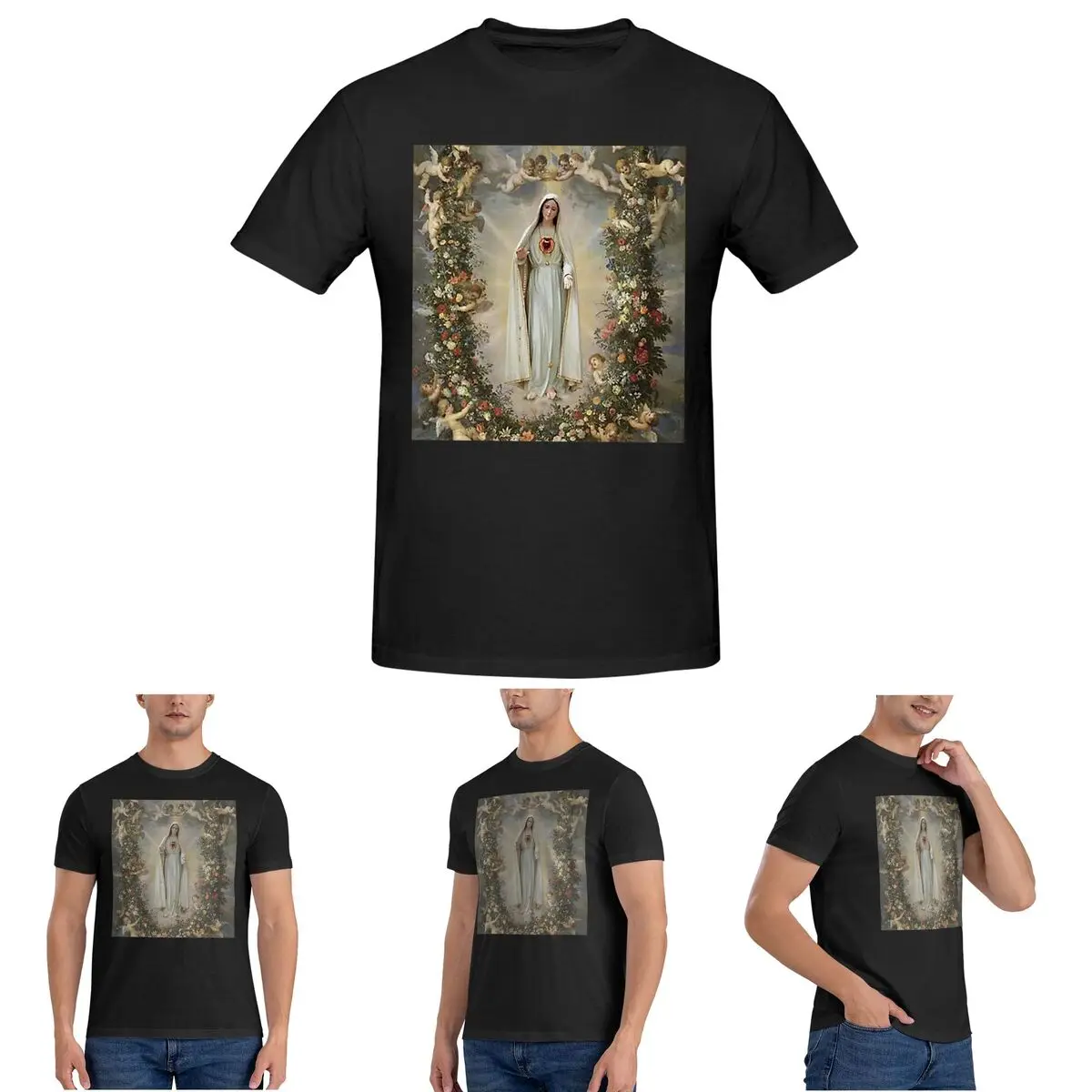 

Футболка Девы Марии «Непослушное сердце Марии» «Мать Бога Богоматери» для мужчин Футболки мужские топы с короткими рукавами и круглым вырезом