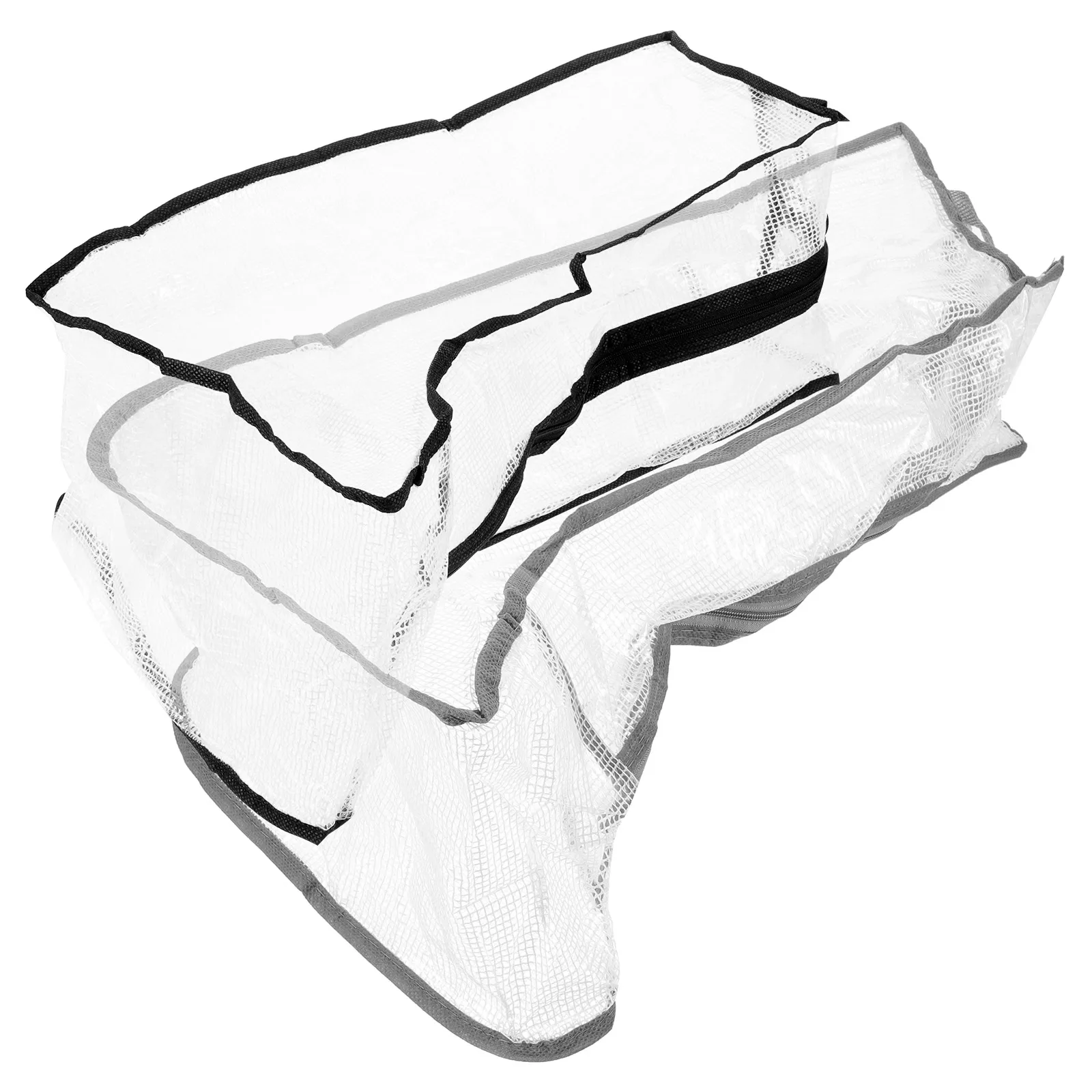 

2 Pcs Shoe Storage Bag PVC Mesh Household Transparent Zipper Boots Travel Bag Black Gray Long Size Shoes Organizer
