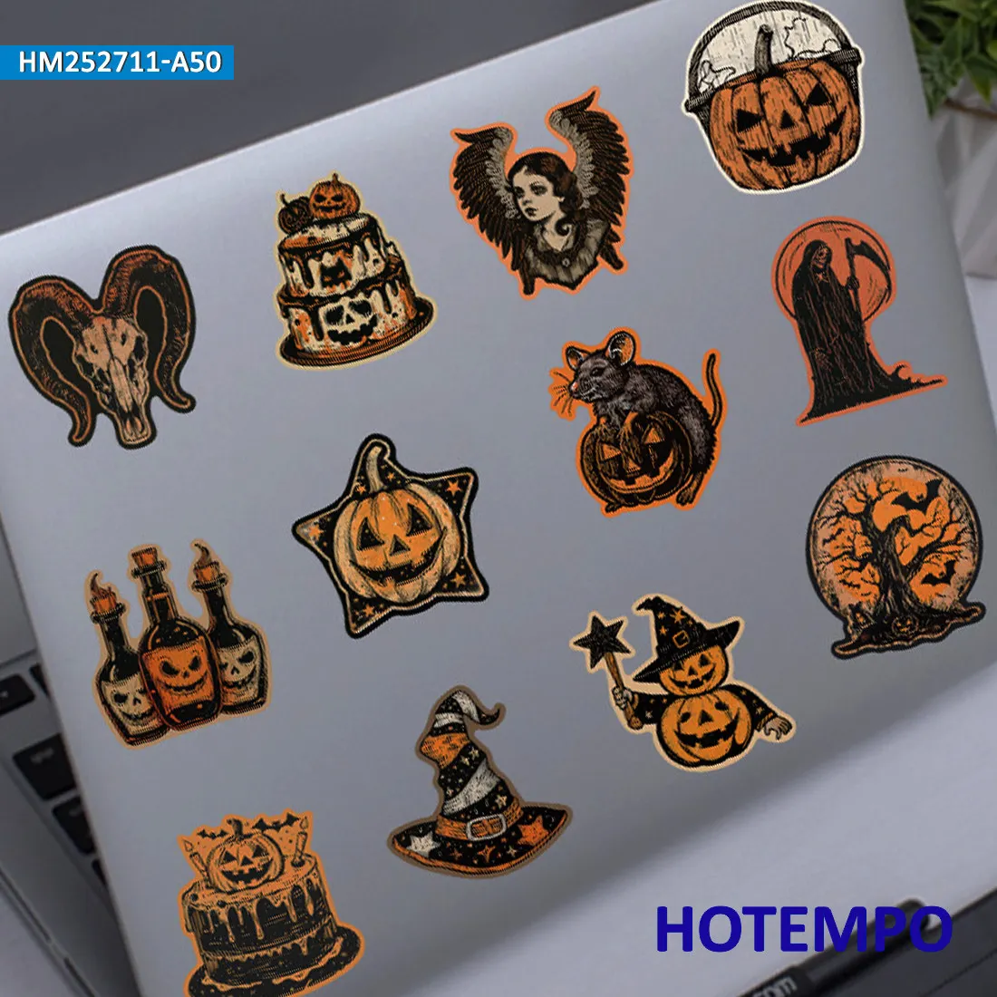 مجموعة ملصقات الهالوين الرعب، الساحرة الوحش شبح شيطان اليقطين، لأجهزة الكمبيوتر المحمول هاتف السيارة دراجة نارية، حزمة ملصقات ممتعة، 20/30/50 قطعة #5