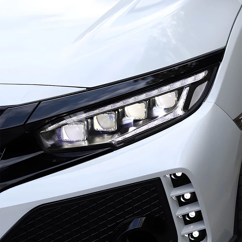 

Комплект фар Plug and Play для Honda Civic X (10-е поколение, FC) 2016-2021: Обновленные светодиодные фары с 4 линзами-проекторами, аксессуары для авто