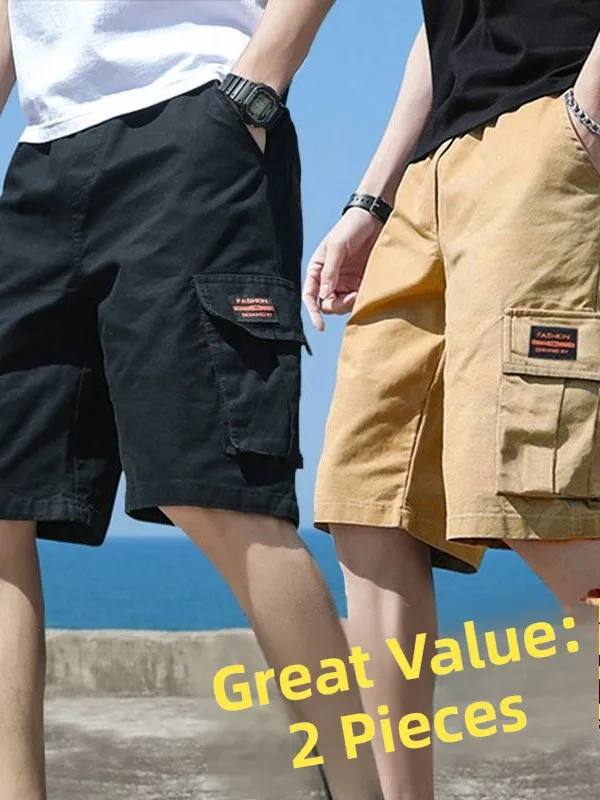 

Loose Men's Sport Shorts Korean Style Worn Resistant Color Workwear Summer Fashion Versatile Trendy Male Five-Quarter L...