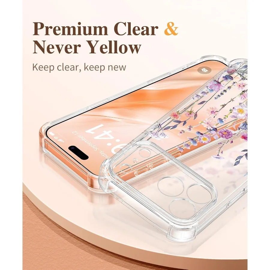 حافظة هاتف شفافة رفيعة مقاومة للصدمات مع واقي شاشة مدمج لهاتف iPhone 17 Pro 6.3 حماية كاملة للكاميرا