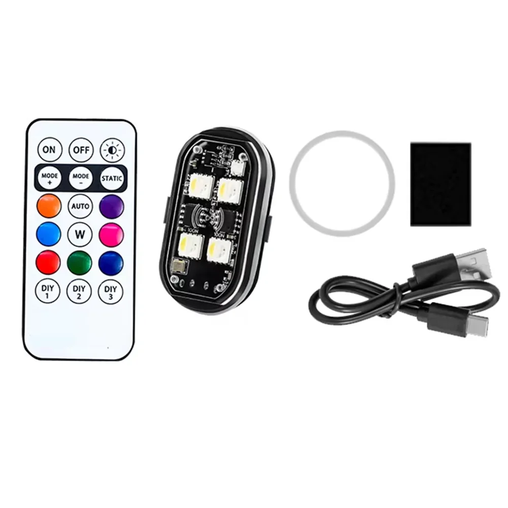 

USB Rechargeable Light Motorcycle Taillight Low Visibility Conditions 8 Color Lighting Options Convenient USB Charging