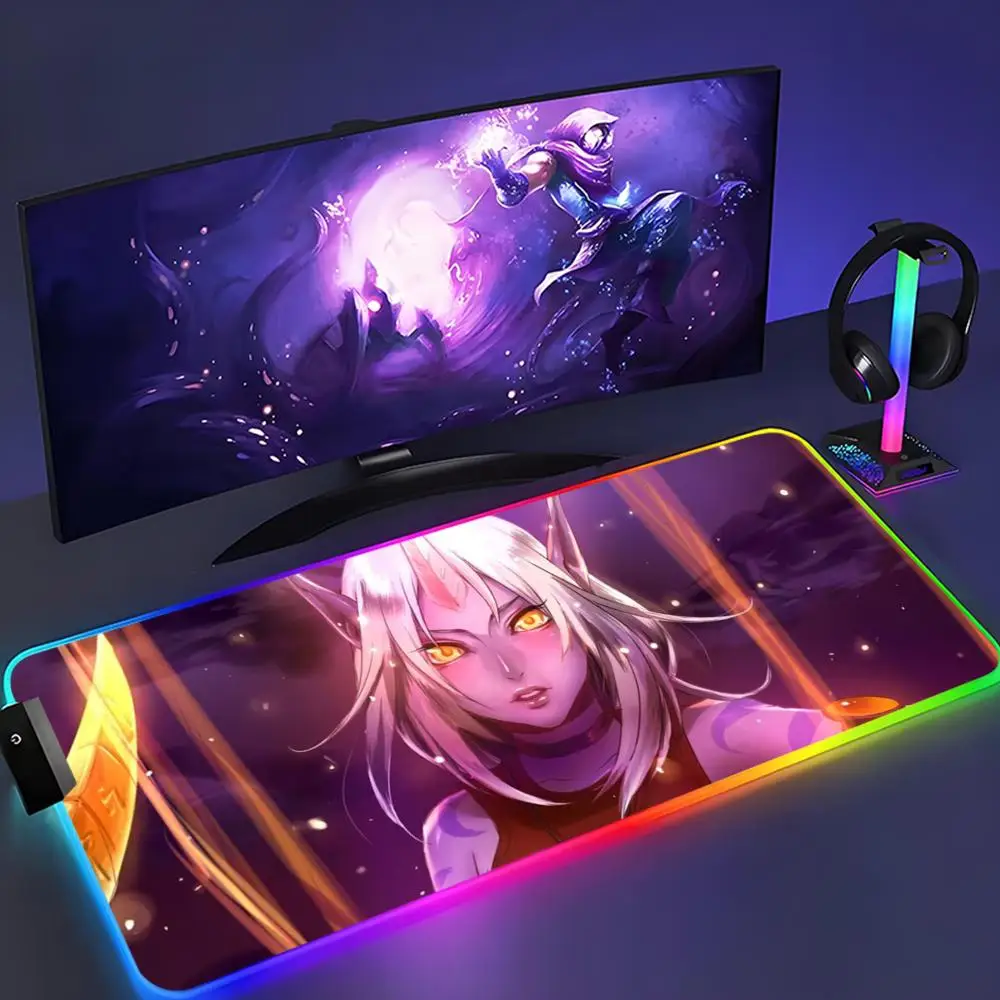 

Soraka Mouse Pad XXL RGB Mouse Pad Kawaii Gaming Accessories Computer keyboard Large Led Desk Mat Backlight Mousepad