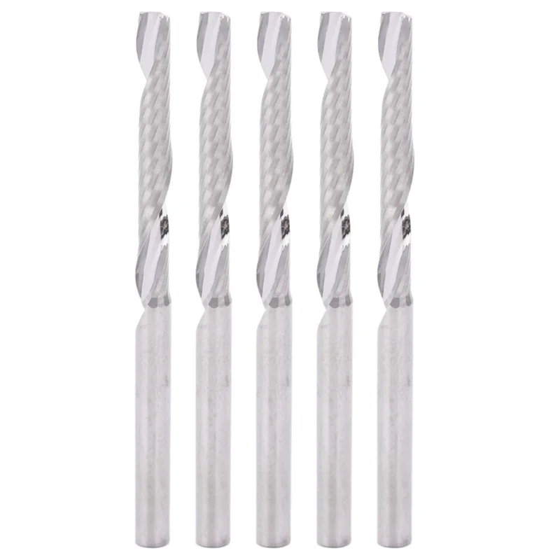 

5pcs Straight Shank End Mills Single Flute Spiral Milling Cutter Tool 3.175x3.175x25x 50mm