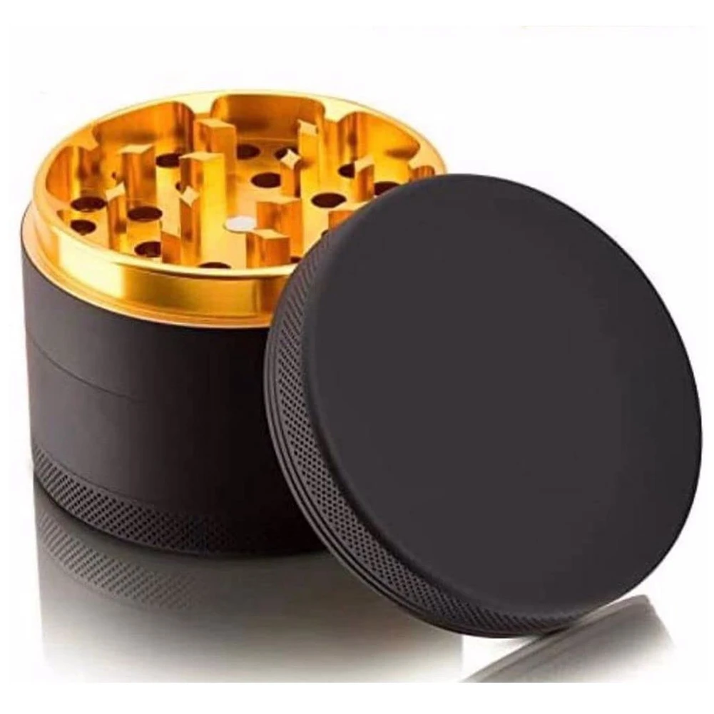 Aluminum Black Rubber Paint Gold Color Inside - Large Capacity 2.48 Inch 4 Pieces