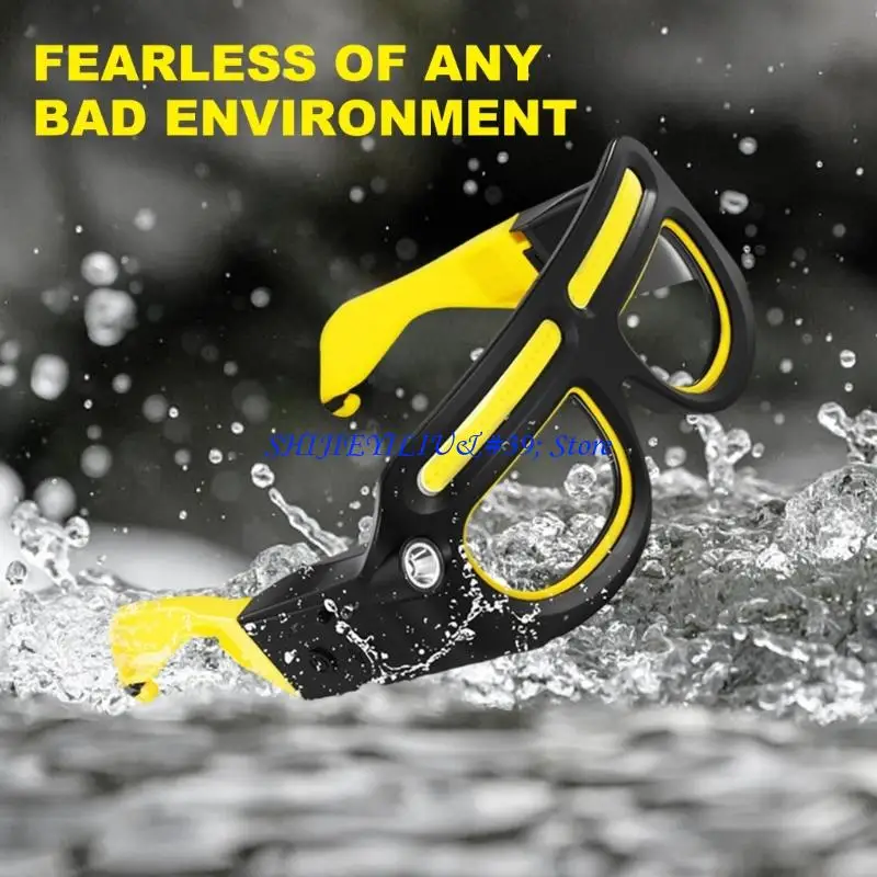 E21F Rechargeable LED Motion Transducer Glasses Lamp, Unhindered Head Light for Running,Camping,Night Work, 230° Wide Beam, 6