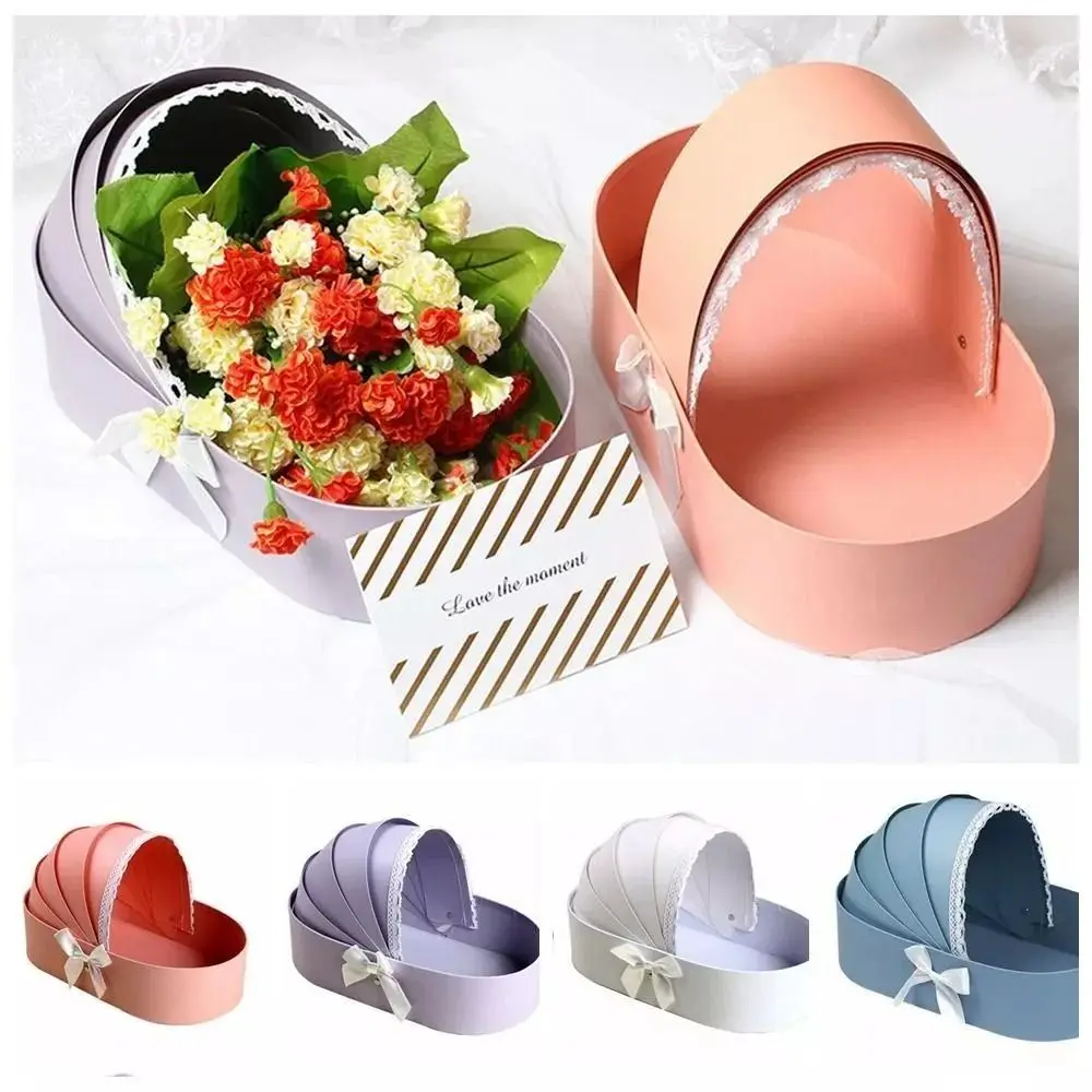 Handheld Flower Boxes Multi Use Creative Cradle Flower Packing Boxes Florist Supplies Bouquet Packaging Gift Arrangement Basket