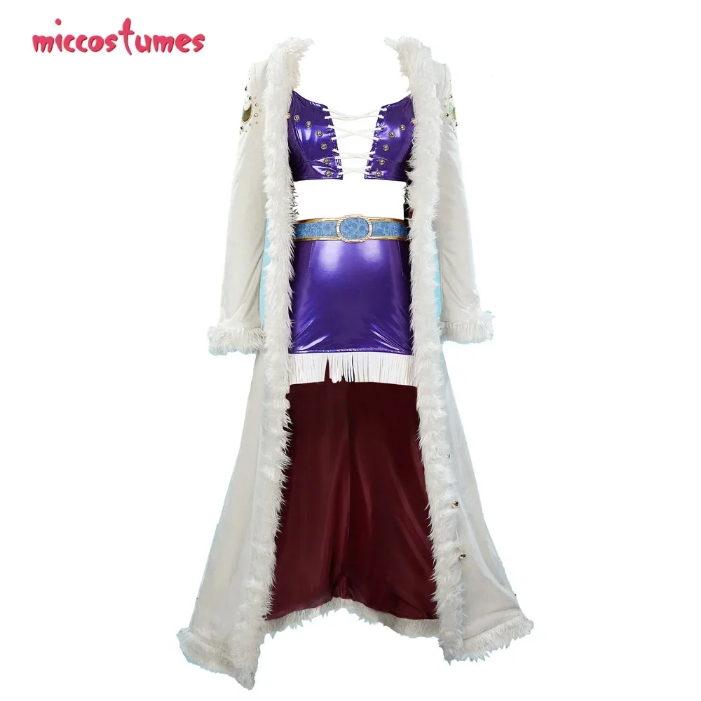 CosplayMiccostumes Women's Anime Robin Cosplay Costume Bra and Miniskirt with Long Coat and Hat Halloween Cosplay Costumes