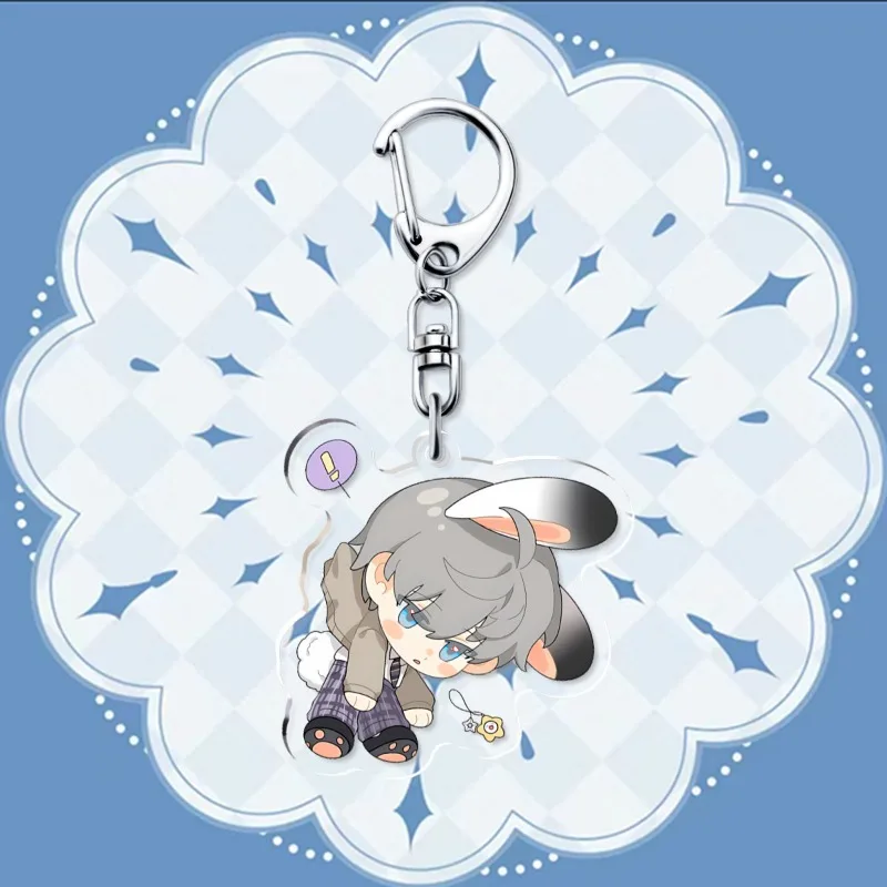 Love and Deepspace Xavier Popular Anime 2D Peripheral Cute Rabbit Acrylic Keychain Backpack Pendant Anime Keychain Collection